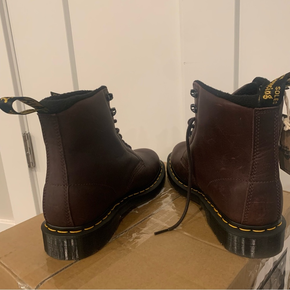Brown Dr. Martens 1460 Pascal Warmwair Leather Lace Up Boot - Picture 8 of 8